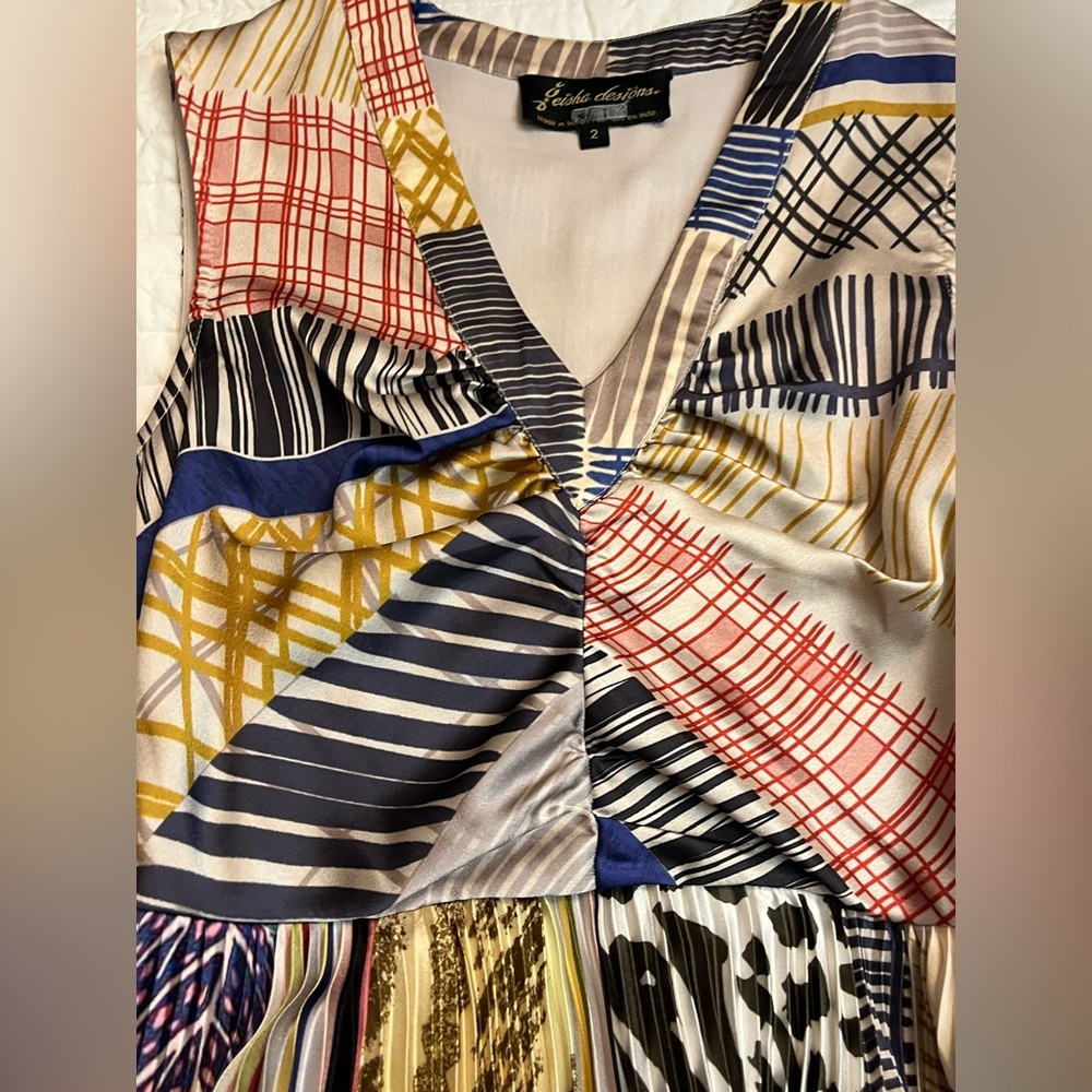 Anthropologie Geisha Designs Jacinta Pleated Multicolor Dress - Picture 11 of 14